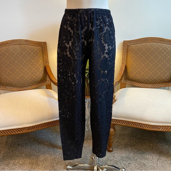 Vintage Pants - Vintage 80s-90s Black Lace Pants